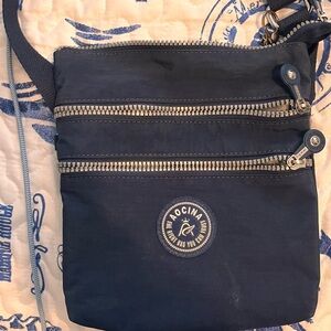 Aocina Navy Triple Zipper Crossbody Bag